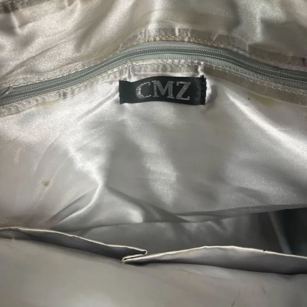 CMZ Stylish Synthetic Black Medium Satchel with Gold Studs Accents.